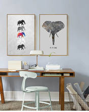 Pequeno elefante impressão abstrata nórdico cartaz da parede fotos para sala de estar animais arte da parede moderna lona pintura decoração casa 2024 - compre barato