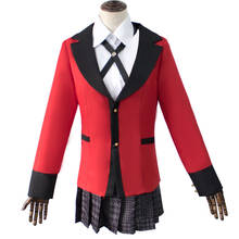 Disfraz de Anime japonés Kakegurui, Cosplay de Jabami Yumeko para niñas, uniforme escolar para mujeres, falda de camisa estilo Lolita JK 2024 - compra barato