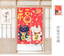 Cortina de porta de gato da sorte com desenho animado, estilo japonês de taiwan, para decoração de casa e sala de estar, cozinha, presente de ano novo 2024 - compre barato