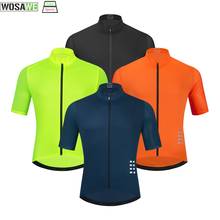 Camisa masculina tecido respirável wosawe, camiseta manga curta para ciclismo equipe profissional de triatlo mtb com zíper 2024 - compre barato