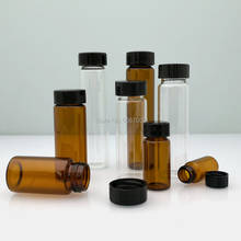 10pcs/lot 3ml 5ml 10ml 15ml 20ml 30ml 40ml 50ml (Clear/ brown) Glass Seal Bottle Reagent Sample Vials With Plastic Lid Screw Cap 2024 - buy cheap