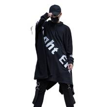 Autumn winter men oversize punk hip hop long hoodie cloak nightclub hiphop stage costume men personality thin cape streetwear 2024 - buy cheap