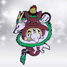 Studio ghibli Soil Water Wind Fire Elemental enamel pin Spirited Away Totoro Howl's Moving Castle Princess Mononoke brooch badge 2024 - buy cheap