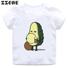 Camiseta con estampado de aguacate para niños y niñas, ropa Kawaii de verano, divertida, vegana 2024 - compra barato