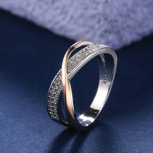 Anel de cruz dois tons x para mulheres, novo anel moderno e fresco para casamento, joia da moda, pedra cz, grande, anel moderno, bague 2024 - compre barato