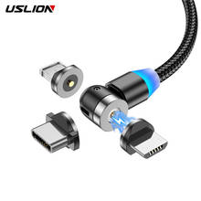 USLION-Cable Micro USB tipo C magnético, cargador para iPhone 11, 8, 7 Plus, Xr, Samsung y Xiaomi, rotación 540 2024 - compra barato