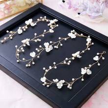 Fashion Bride Wedding Headdress Handmade Resin Floral Faux Pearl Headwear Hair Accessories 2024 - buy cheap