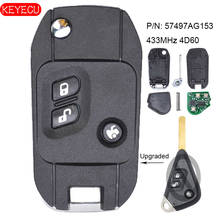 KEYECU Modify Flip Remote Car Key 433MHz 4D60 Fob 3 Button for Subaru Forester 2009-2010 P/N: 57497AG153 2024 - buy cheap