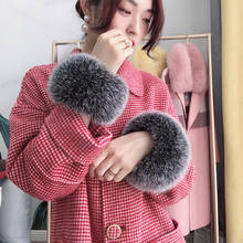 Ms.MinShu Fox Fur Slap on Cuffs Genuine Fox Fur Wrist Lush and Silky Fox Fur Cuffs on Sweater Jacket Fur Cuffs Free shipping 2024 - buy cheap