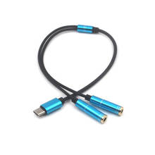 Гарнитура сплиттер 3,5 Jack аудио адаптер AUX кабель адаптер Type-c линия два в одном аудио конвертер кабель для huawei mp3 2024 - купить недорого