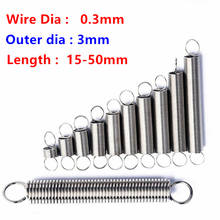 10pcs Extension Spring 304 stainless steel Dual hook small Tension Spring Hardware accessories Wire dia 0.3mm Outer dia 3mm 2024 - buy cheap