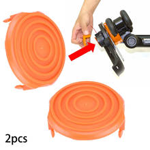 2 pçs trimmer spool cap capa para worx wa0216 substituição aparadores com fio grama trimmer strimmer laranja capa 2024 - compre barato