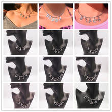 Harajuku Angel Letter Crystal Pedants Necklace Neck Chains Rhinestone Choker Necklace for Women Aesthetic Jewelry 2024 - buy cheap