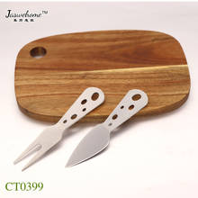 Jaswehome-Juego de 3 piezas de tabla de queso de Acacia, con cuchillo, cuchillo para queso, utensilios de cocina 2024 - compra barato