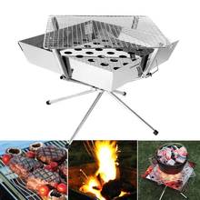 Outdoor Charcoal BBQ Grill Rack Folding Stainless Steel BBQ Grill Portable Camping Grills Barbecue Accessories For Kitchen Tools 2024 - buy cheap