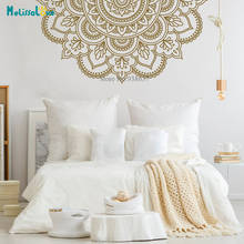 Half Mandala Wall Decal Flower Design Yoga Studio Gift Ornament Bedriim Meditation Home Wall Stickers Vinyl Wallpaper BA739-2 2024 - buy cheap