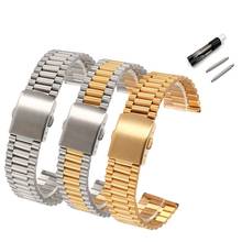 12mm 14mm 16mm 18mm aço inoxidável pulseira de prata e ouro, pulseira para mulheres e homens, acessórios de substituição 2024 - compre barato