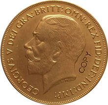 24 - K gold plated 1911 United Kingdom 2 Pounds-George V  coins copy 2024 - buy cheap