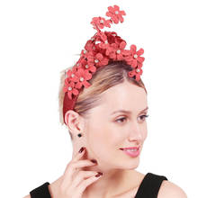 Повязка на голову женская, с цветами, плотная, для свадьбы 2024 - купить недорого