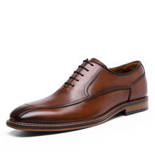Большие размеры; популярная обувь из натуральной кожи; мужские свадебные офисные модельные туфли; коричневые туфли-оксфорды ручной работы 2024 - купить недорого