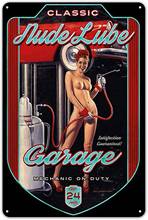 Tin Sign Pinup Pin Up Nude Lube Garage Car Retro Metal Vintage Sign Bar Club Man Cave Wall Decor 8 x 12 inches 2024 - buy cheap