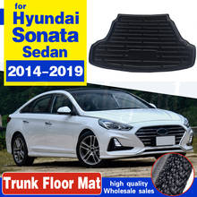 Carro traseiro boot carga forro bandeja tronco piso tapetes tapete almofada anti-sujo para hyundai sonata 2015 2016 2017 2018 2019 sedan 2024 - compre barato