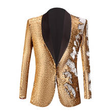 Mens Sequins Suit Blazer Jacket Brand Shiny Glitter Embellished Blazer Male Slim DJ Club Stage Blazer Formal Wedding 2024 - buy cheap