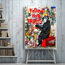 Follow Your Dreams Street Wall Graffiti Art Canvas Paintings Abstract Art Canvas Prints for Kids Room Cuadros Decor Posters 2024 - buy cheap