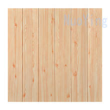 Papel de parede 3d autoadesivo, 35*35cm, espuma branca à prova d'água, estampa de grão de madeira 2024 - compre barato