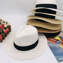 Summer Wide Brim white Straw Hats Big Sun Hats For Women UV Protection Panama floppy Beach Men Hat Chapeau Gorro 2024 - buy cheap