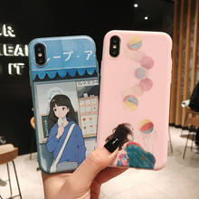 Anime japonês doces rosa retro meninas caso de telefone para coque iphone 7 6s 6 8 plus xs max capa de silicone para iphone x xr caso 2024 - compre barato