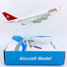 16CM aircraft model 1:400 Boeing B747-400 Switzerland airlines SWISSAIR W base airbus alloy Diecast plane collectible displayToy 2024 - buy cheap