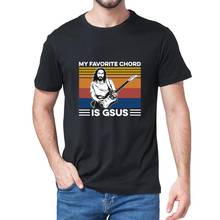 My Favorite Chord is GSUS Jesus Gitarre spielen Vintage guitar Men's slim short sleeve sweatshirt cotton T-shirt Unisex Top tee 2024 - buy cheap