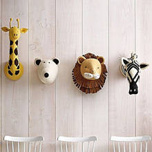 Ins sentiu cabeça animal decoração da parede brinquedos de pelúcia girafa elefante berçário parede pendurado feltro artesanal cabeça crianças menina quarto decoração 2024 - compre barato
