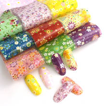 10 видов стилей, цветы, наклейки из фольги для ногтей, для ногтей, цветная фольга s, Переводные Слайдеры для дизайна ногтей, переводные наклейки, украшения для маникюра 2024 - купить недорого