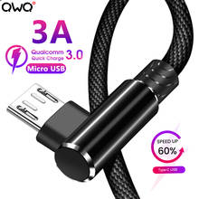 Кабель Micro USB QWQ 3A, кабель для быстрой зарядки и передачи данных для Samsung, Huawei, Xiaomi, LG, планшета, Android, мобильный телефон, usb-кабель для зарядки, 2 м 2024 - купить недорого