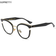 Quadro retro dos óculos da prescrição da miopia das mulheres, óculos pretos dos olhos do gato quadro grande espelho plano eyegwear frames f7551 2024 - compre barato