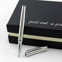 Caneta patins de metal de alta qualidade, com clipe de prata, 0.5mm, canetas de tinta preta, design de escritório, material escolar 2024 - compre barato