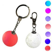 LED portable Night light 3D printed Small moon round Colorful lights for keychain backpack pendant Room decoration Holiday Gifts 2024 - buy cheap