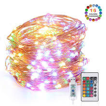 16 colors Changeable USB Fairy Lights 5m 10m Christmas LED Lights Decoration Remote Control Wedding Room Decoration String Light 2024 - buy cheap