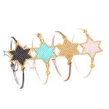 Женский плетеный браслет «Миюки», ювелирное изделие с золотыми звездами, кристаллами и пентаграммой в богемном стиле 2024 - купить недорого
