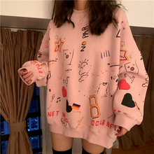 HOUZHOU Hoodies Women Oversized Pink Autumn Thin Kawaii Sweetshirts for Girls Harajuku O-neck Streetwear Vintage Korean Fashion 2024 - buy cheap