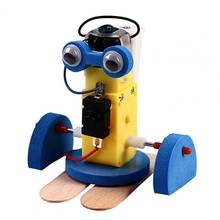 Ходить робота Электрический физика игрушки для научного эксперимента Пластик DIY прогулочный электромобиль модель робота для школы помощи инструмент 2024 - купить недорого