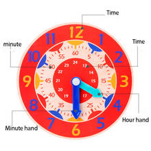 Montessori relógio de madeira brinquedos tempo cognição colorido relógio brinquedos primeiros infância pré-escolar auxiliares de ensino 2024 - compre barato