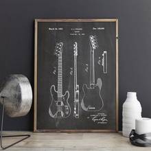 Прецизионный бас-патент, гитара крыло, настенный плакат, декор комнаты, винтажный принт, схема, идея подарка для музыканта, музыкальные украшения 2024 - купить недорого