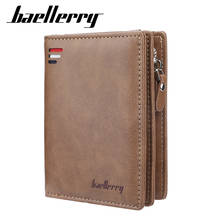 Baellerry Fashion Men Wallets Zipper Card Holder High Quality Male Purse New PU Leather Coin Holder Men Wallets 2024 - buy cheap