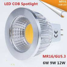 Суперъяркая Светодиодная лампа MR16 COB, 10 шт./лот, 6 Вт, 9 Вт, 12 Вт, 12 В, LED освещение с теплым белым/чистым/холодным белым светом 2024 - купить недорого