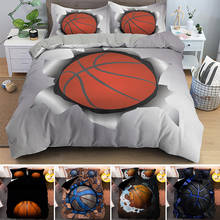 Edredón 3D de baloncesto en un agujero para hombre, juego de funda nórdica, ropa de cama individual, tamaño europeo 2024 - compra barato