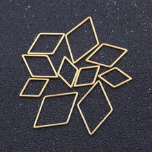 10pcs 3 Size Geometric Diamond Charm Gold Stainless Steel Open Frame Mold Frame Hollow Pressure Resin Frame DIY Jewelry 2024 - buy cheap