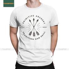 Camiseta de Tiro con Arco primitivo para hombre, Camisa de algodón de manga corta, de conocimiento ancestro, de la tradicional y la habilidad, 4XL 2024 - compra barato